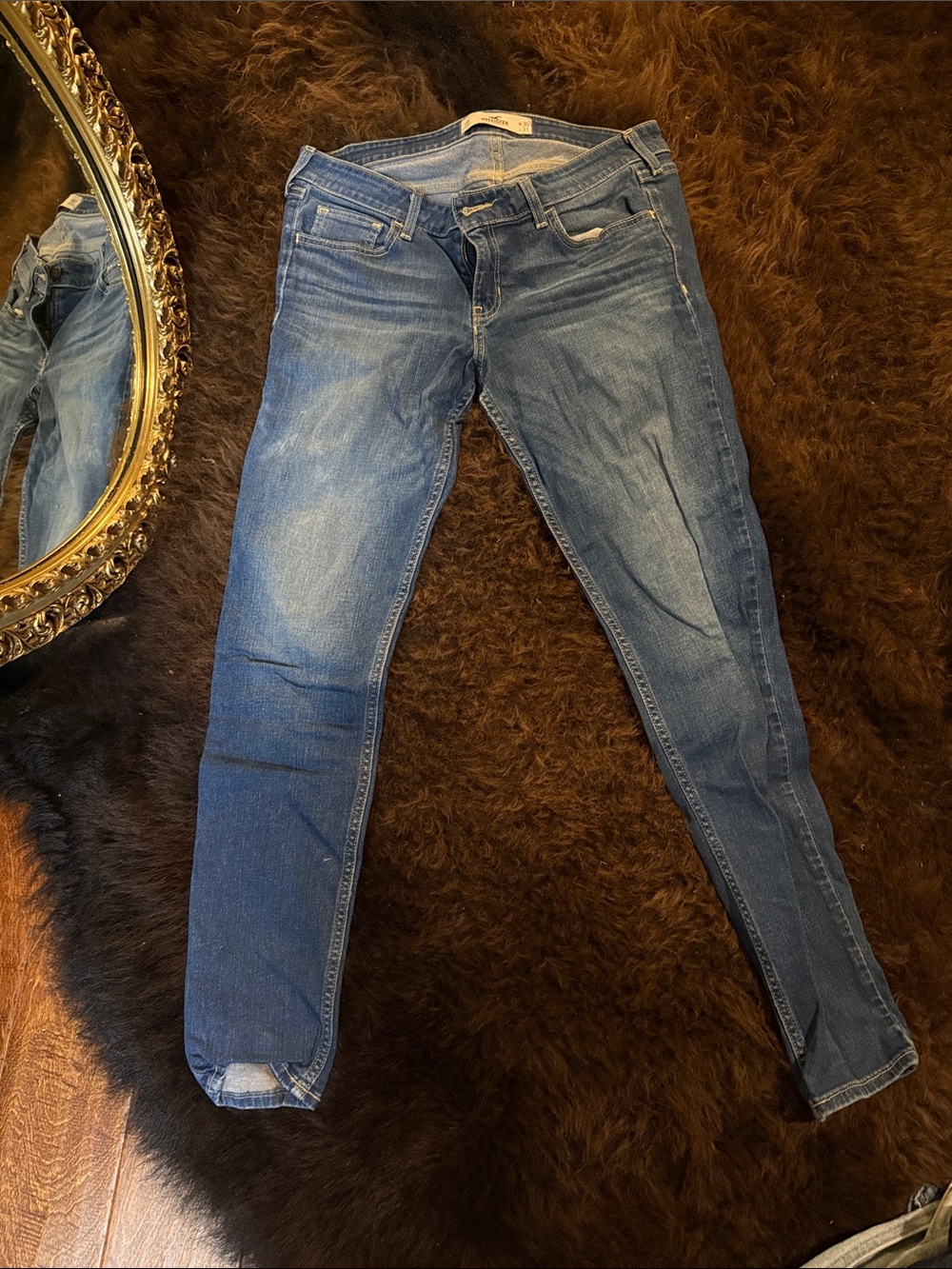 Hollister Women's Washed Blue Skinny Jeans
